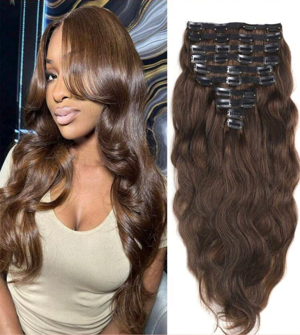Natural wave hair clip-in